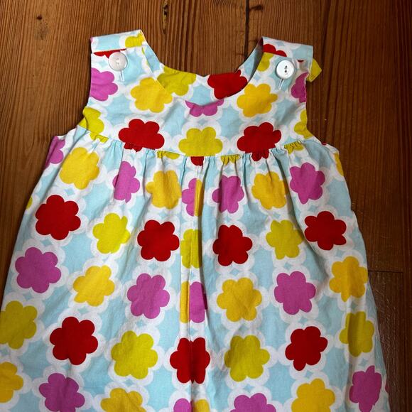 Blessed Be The Name blue colorful floral ruffle pant overalls SIZE 2T - Picture 2 of 5